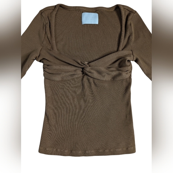 Citizens Of Humanity Parie Twist Top Brown sz S - Picture 4 of 10